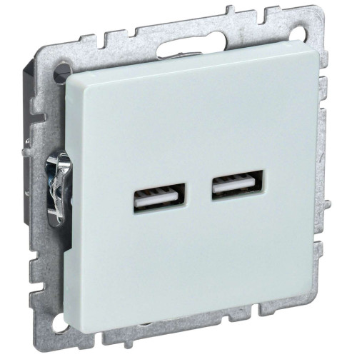 BRITE Розетка USB A+A 5В 3,1А РЮ10-1-БрЖ жемчуг IEK