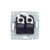 BRITE Розетка компьютерная двойная RJ45 кат.5E РК10-2-БрС сталь IEK