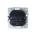 BRITE Розетка 1-местная с заземлением с защитными шторками 16А с USB A+A 5В 3,1А РЮш10-2-БрГ графит IEK