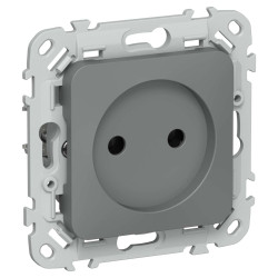 FLITE Розетка без заземления без защитных шторок 10А РС01-0-ФлМА мокрый асфальт IEK