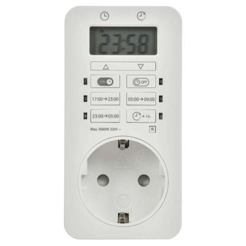 РТЭ-6 Розетка-таймер электронный 1мин 24ч 16А IP20 IEK