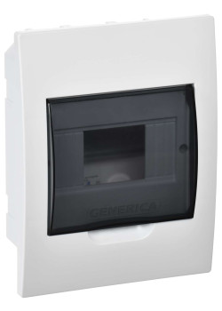 Корпус пластиковый ЩРВ-П-6 черная прозрачная дверь IP41 GENERICA