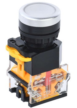 Кнопка управления D8-11T d=22мм 1NO+1NC с фиксацией белая IEK