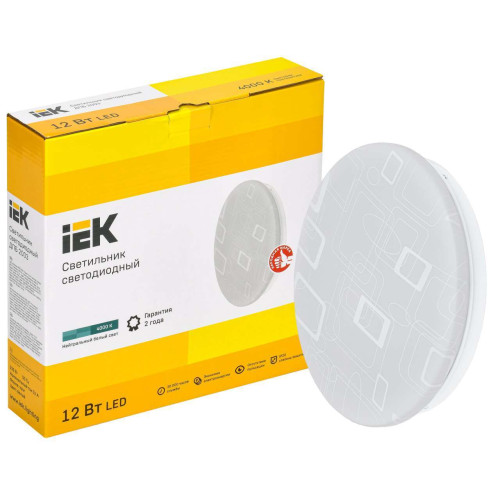 Светильник светодиодный ДПБ 2003 12Вт IP20 4000К круг белый IEK