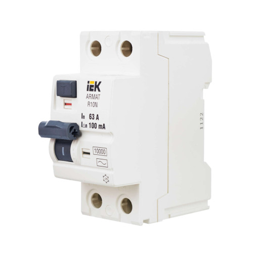 ARMAT Выключатель дифференциального тока R10N 2P 63А 100мА тип AC IEK