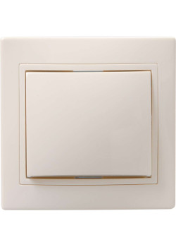 KVARTA Выключатель 1-клавишный 10А ВС10-1-0-ККм кремовый IEK