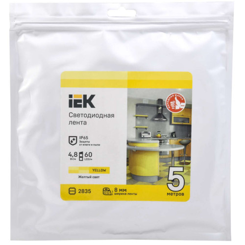Лента светодиодная 5м LSR-2835Y60-4,8-IP65-12В IEK