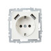 BRITE Розетка 1-местная с заземлением с защитными шторками 16А с USB A+A 5В 3,1А РЮш10-2-БрЖ жемчуг IEK