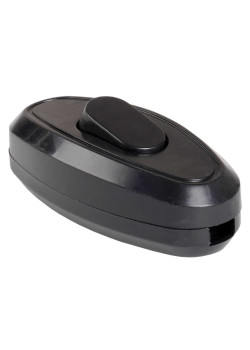 Выключатель 1-клавишный разборный для бра ВБ-01Ч черный IEK