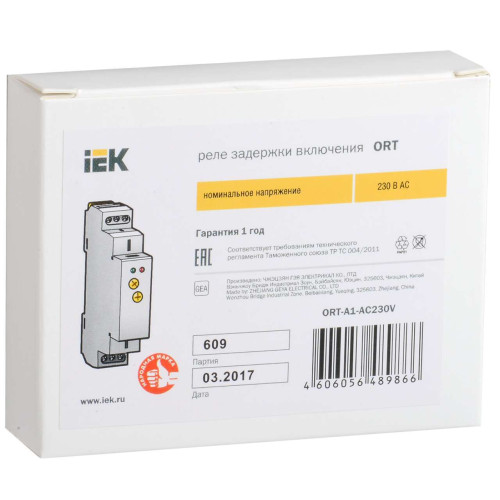 Реле задержки включения ORT 1 контакт 230В AC IEK