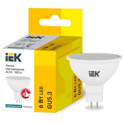 Лампа светодиодная ALFA MR16 софит 6Вт 230В 4000К GU5,3 IEK