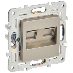 SKANDY Розетка компьютерная двойная RJ45 кат.5E SK-K03Sh шампань IEK