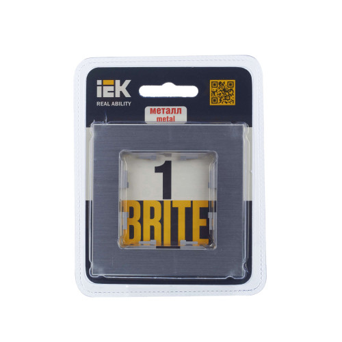 BRITE Рамка 1 -местная РУ-1-1-БрА металл алюминий IEK