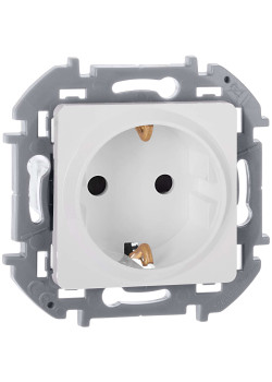 INSPIRIA Розетка 1-местная с заземлением с защитными шторками 16А белый