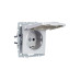 BRITE Розетка 1-местная с заземлением с защитными шторками и крышкой 16А IP20 РСбш10-3-БрА алюминий IEK