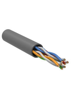 Кабель связи витая пара U/UTP кат.5 CCA 100МГц 4 пары PVC solid 305м серый GENERICA