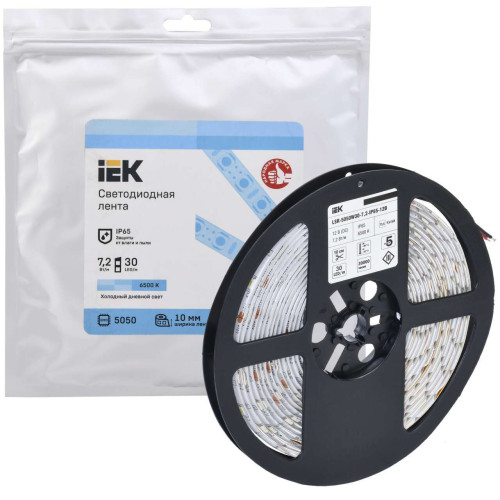 Лента светодиодная 5м LSR-5050W30-7,2-IP65-12В IEK
