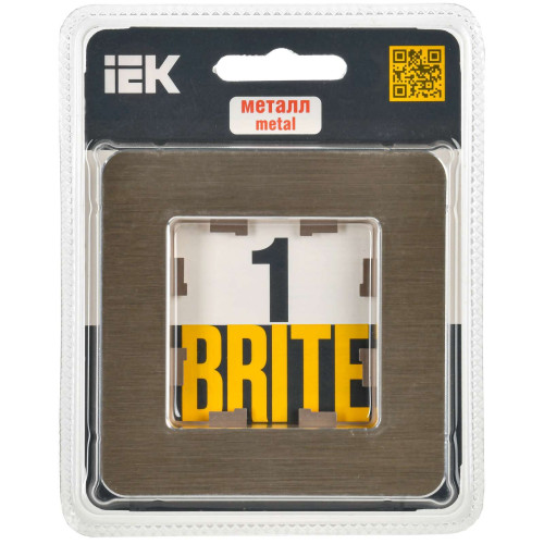 BRITE Рамка 1-местная РУ-1-1-Бр металл шампань RE AL IEK