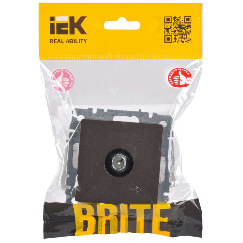 BRITE Розетка TV проходная РТВ10-0-БрТБ темная бронза IEK