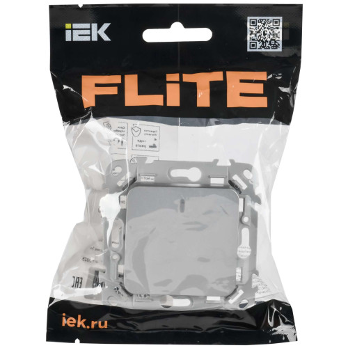 FLITE Выключатель 1-клавишный с индикацией 10А ВС11-1-1-ФлА алюминий IEK