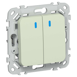 FLITE Выключатель 2-клавишный с индикацией 10А ВС12-1-1-ФлП панг IEK