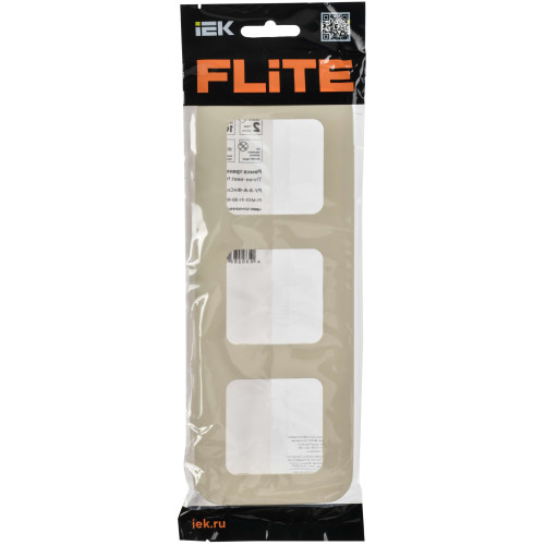 FLITE Рамка 3-местная РУ-3-А-ФлСл сливочный IEK