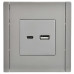 FORTE&PIANO Розетка USB A+C 3,1А FP550 сталь IEK