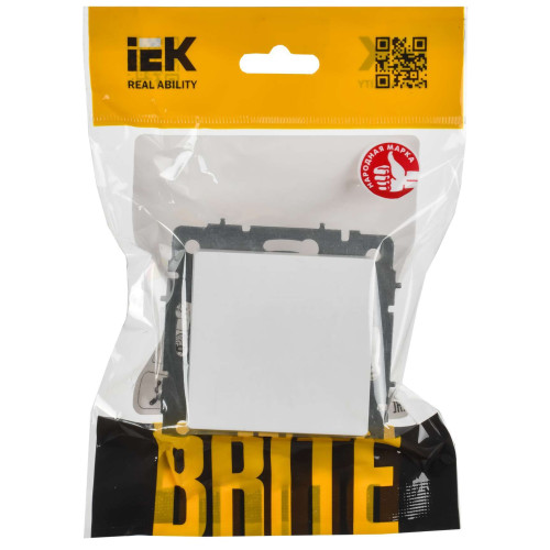 BRITE Выключатель 1-клавишный 10А ВС10-1-0-БрАБ арктический белый IEK