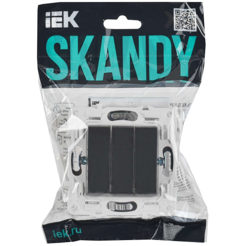 SKANDY Выключатель 3-клавишный 10А SK-V11T титан IEK