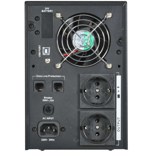 ITK ELECTRA LT ИБП однофазный линейно-интерактивный 1,5кВА/1,2кВт 2хSchuko LCD дисплей 24VDC без АКБ USB RJ45/11
