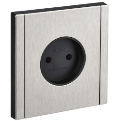 FORTE&PIANO Розетка 1-местная без заземления без защитных шторок винтовое крепление 10А FP718M металл никель IEK