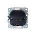 BRITE Розетка 1-местная с заземлением с защитными шторками 16А с USB A+A 5В 3,1А РЮш10-2-БрЧ черный IEK
