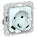 FLITE Розетка 1-местная с заземлением с защитными шторками 16А с USB A+C 20Вт безвинтовое крепление РСЮшс11-1-ФлХЛ холодный лед IEK