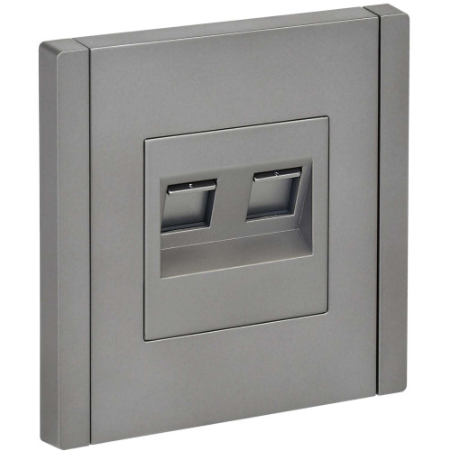 FORTE&PIANO Розетка компьютерная двойная RJ45 кат.6 FP534 сталь IEK