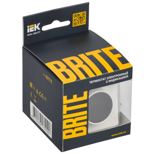 BRITE Термостат электронный с индикацией ТС10-1-БрБ белый IEK