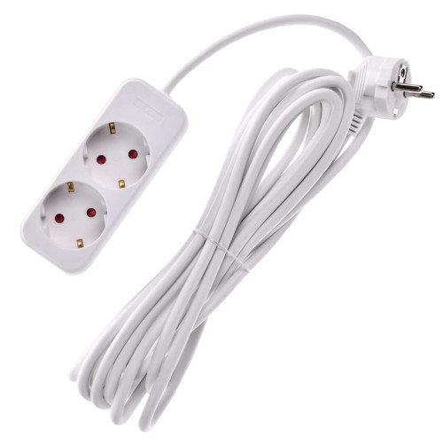 UMA Удлинитель У02 2 места 2P+PE 5м 3х1мм2 10А белый IEK