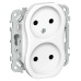 FLITE Розетка 2-местная без заземления без защитных шторок безвинтовое крепление 10А РС02-1-ФлБ белый IEK