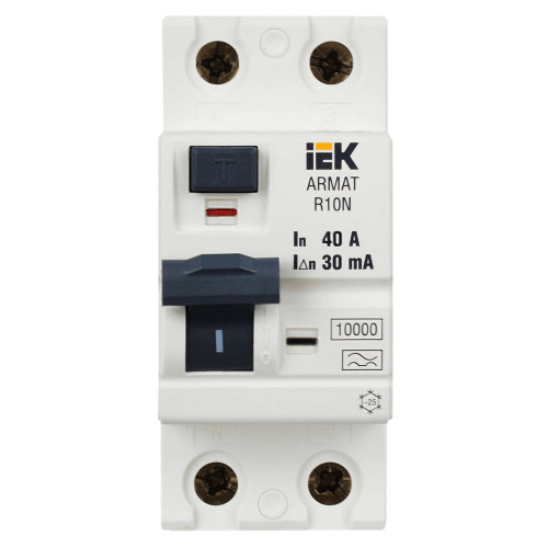ARMAT Выключатель дифференциального тока R10N 2P 40А 30мА тип A IEK