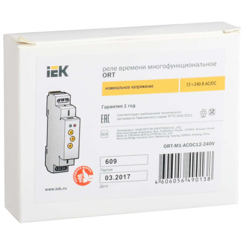 Реле времени ORT многофункциональное 1 контакт 12-240В AC/DC IEK