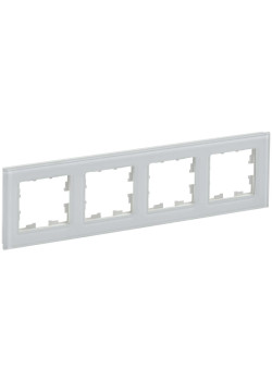 BRITE Рамка 4 -местная РУ-4-2-БрБ стекло белый IEK