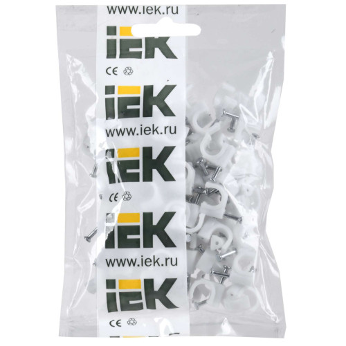 Скоба 8мм круглая пластиковая (100шт) IEK