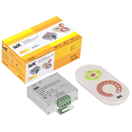 Контроллер с ПДУ радио MONO 1 канал 12В 10А 120Вт белый IEK