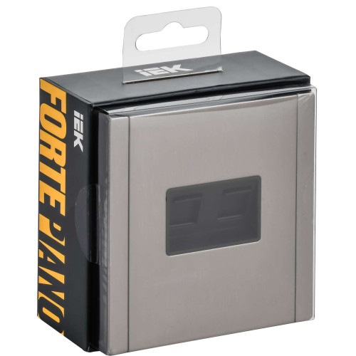 FORTE&PIANO Розетка двойная RJ11+RJ45 кат.5E FP735M металл никель IEK