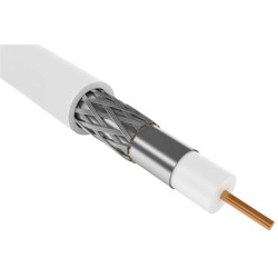 Кабель коаксиальный RG59 CCS 75Ом FPE PVC белый (100м) GENERICA