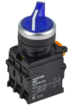 Переключатель с подсветкой на 2 положения 1NO+1NC синий MASTER IEK