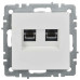 BRITE Розетка компьютерная двойная кат.5E RJ45 РК10-2-БрБ белый IEK