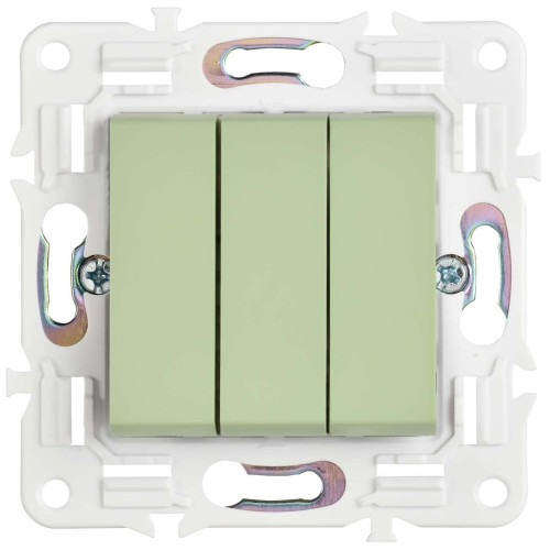 SKANDY Выключатель 3-клавишный 10А SK-V11G мятный IEK