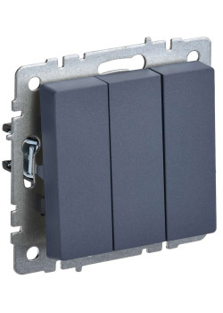 BRITE Выключатель 3-клавишный 10А ВС10-3-0-БрМ маренго IEK