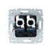 BRITE Розетка компьютерная двойная RJ45 кат.5E РК10-2-БрА алюминий IEK