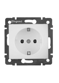 VALENA Розетка 1-местная с заземлением с защитными шторками 1упаковка (10шт арт.774420) 16А белый